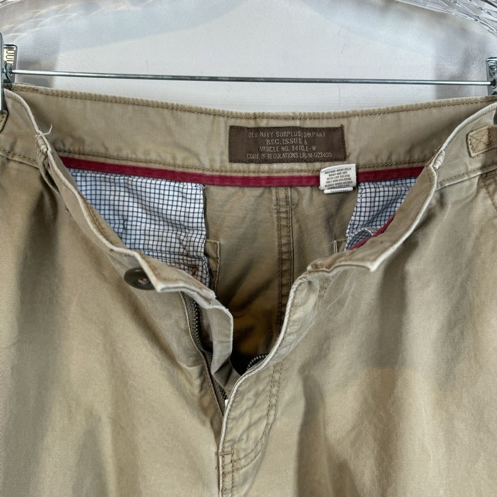 Old Navy Cargo Pants Mens Sz 33x30 Brown Surplus Military Vintage Y2K Skater 00s - Picture 6 of 10